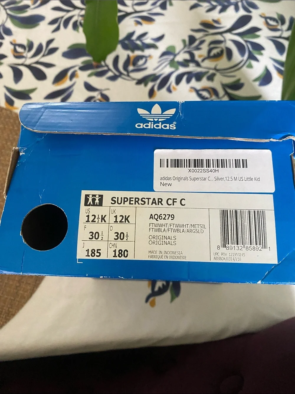 Kids Adidas Originals Superstar CF C tennis 12.5